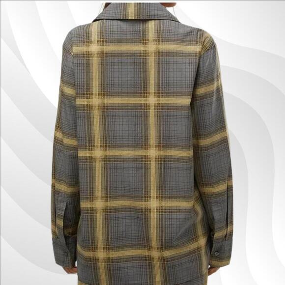 2/$50 WeWoreWhat Deep Sage Plaid Long Sleeve Pajama Top Size XS | Cozy Sleepwear - Picture 2 of 8